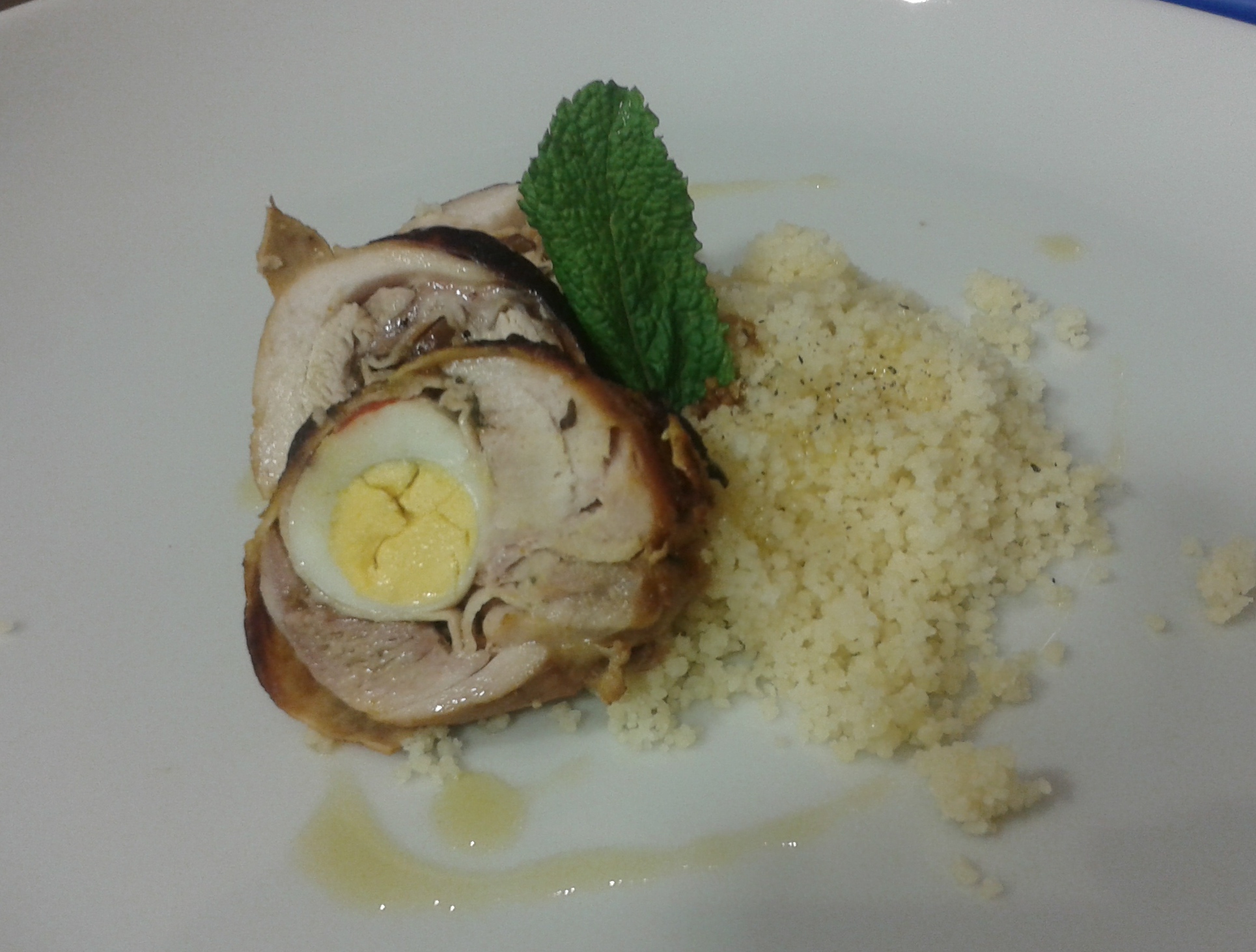 Muslo de pollo relleno con bulgur